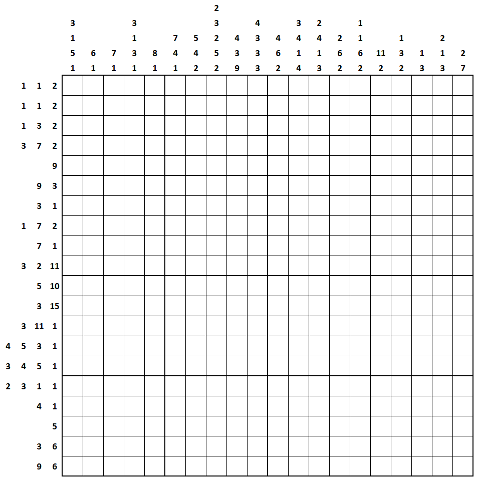 Mosaic / Nonogram daily printable puzzle