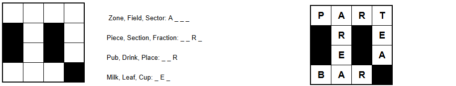 Association Fill-In Crossword example puzzle